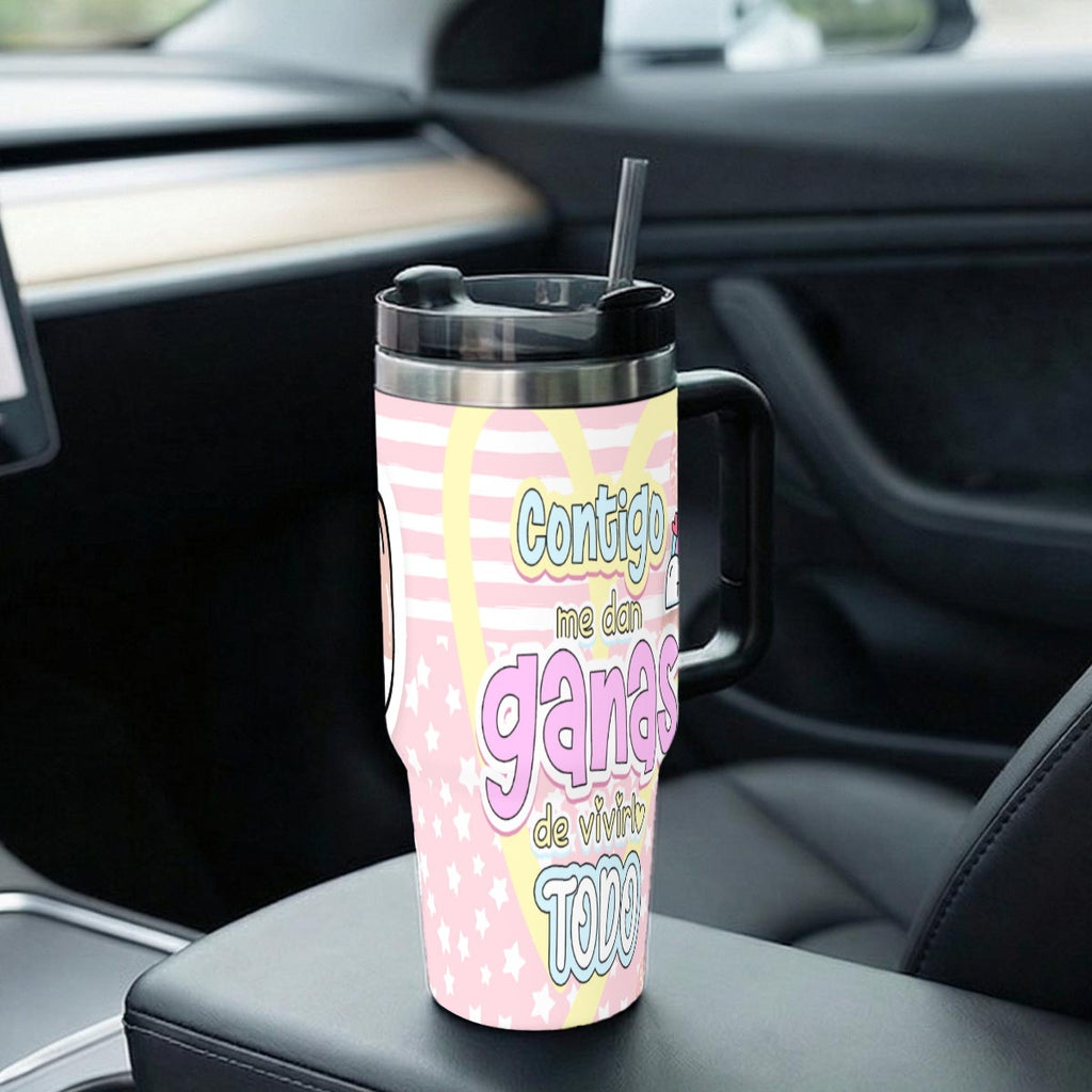 Tumbler -TazaContigo Me Dan Ganas de Vivirlo Todo – Colección San Valentin