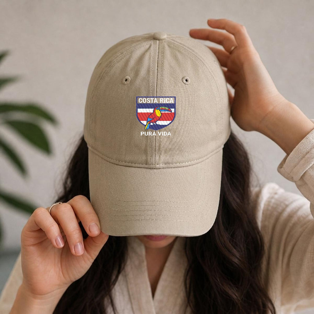 Gorra de Costa Rica Bordada Premium Pura Vida de Algodón Estilo Casual