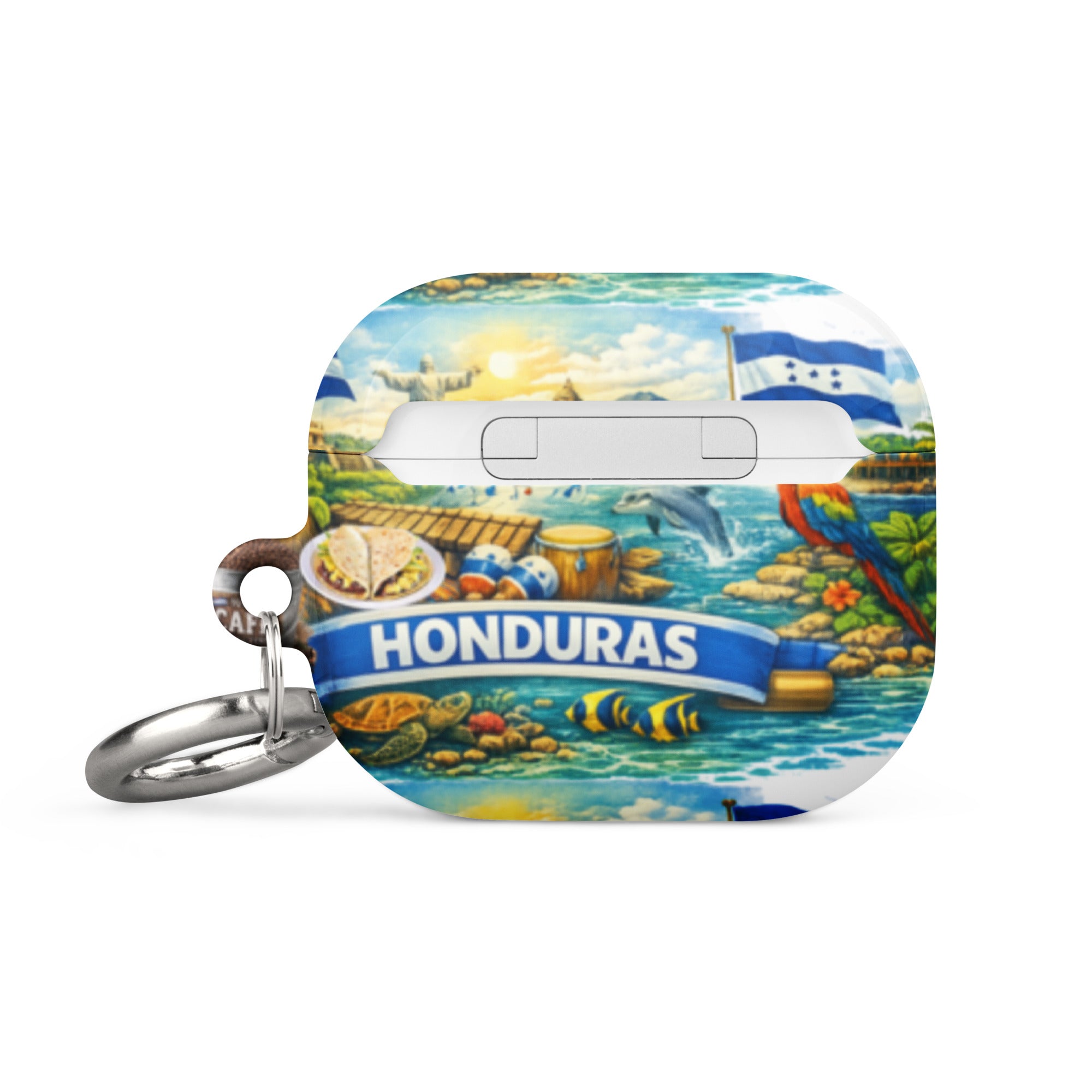Funda para AirPods Honduras diseño cultural con anillo metálico