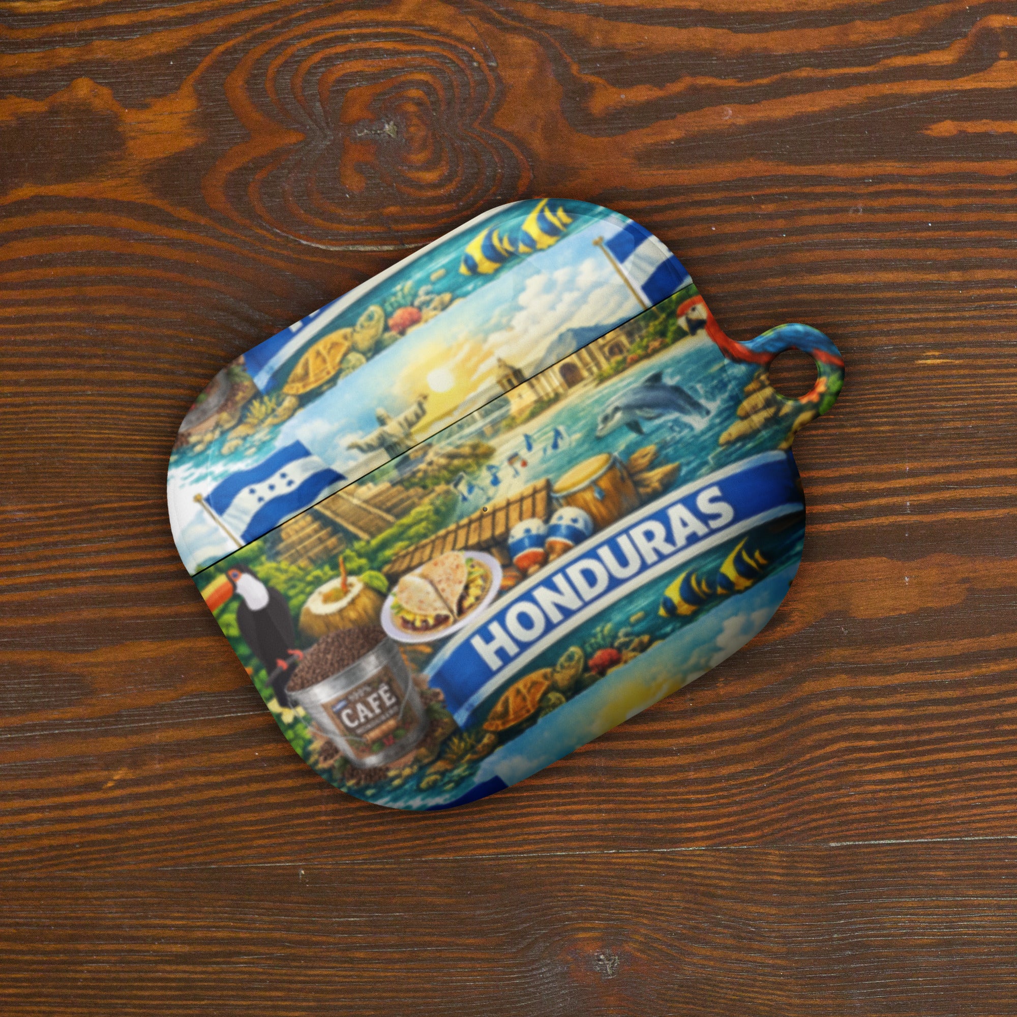 Funda para AirPods Honduras diseño cultural con anillo metálico