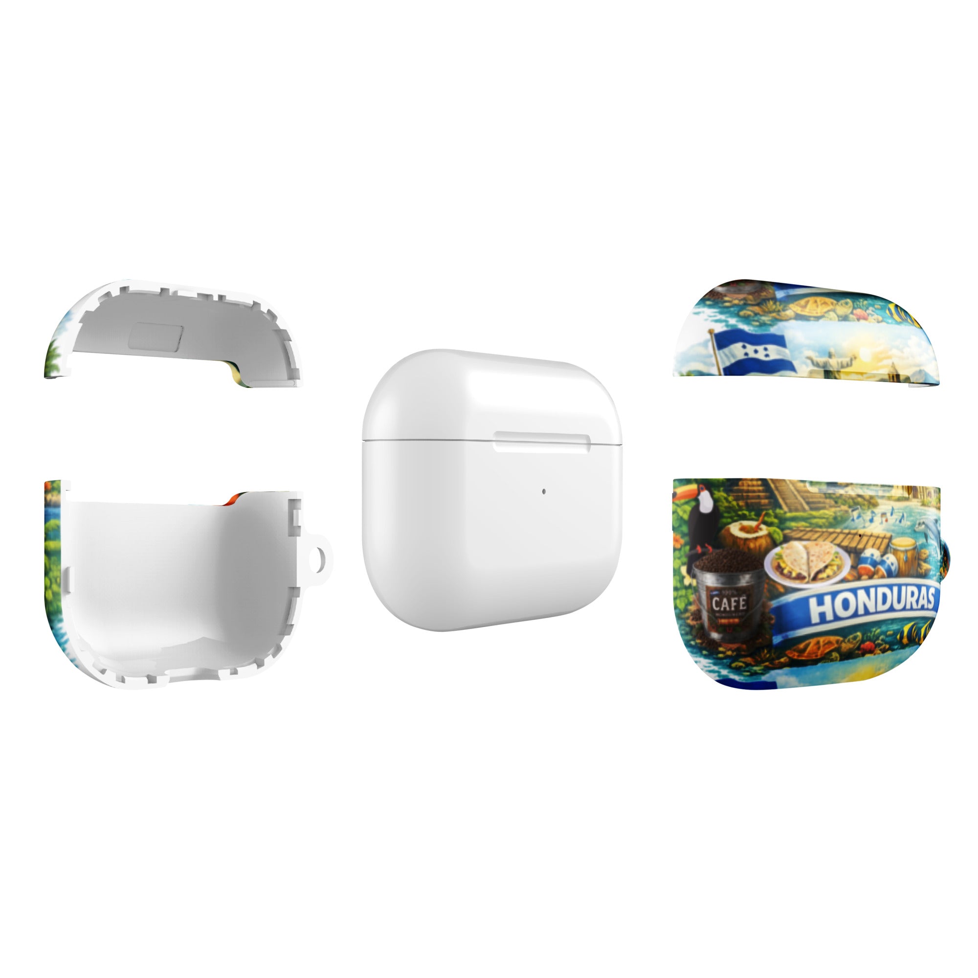 Funda para AirPods Honduras diseño cultural con anillo metálico