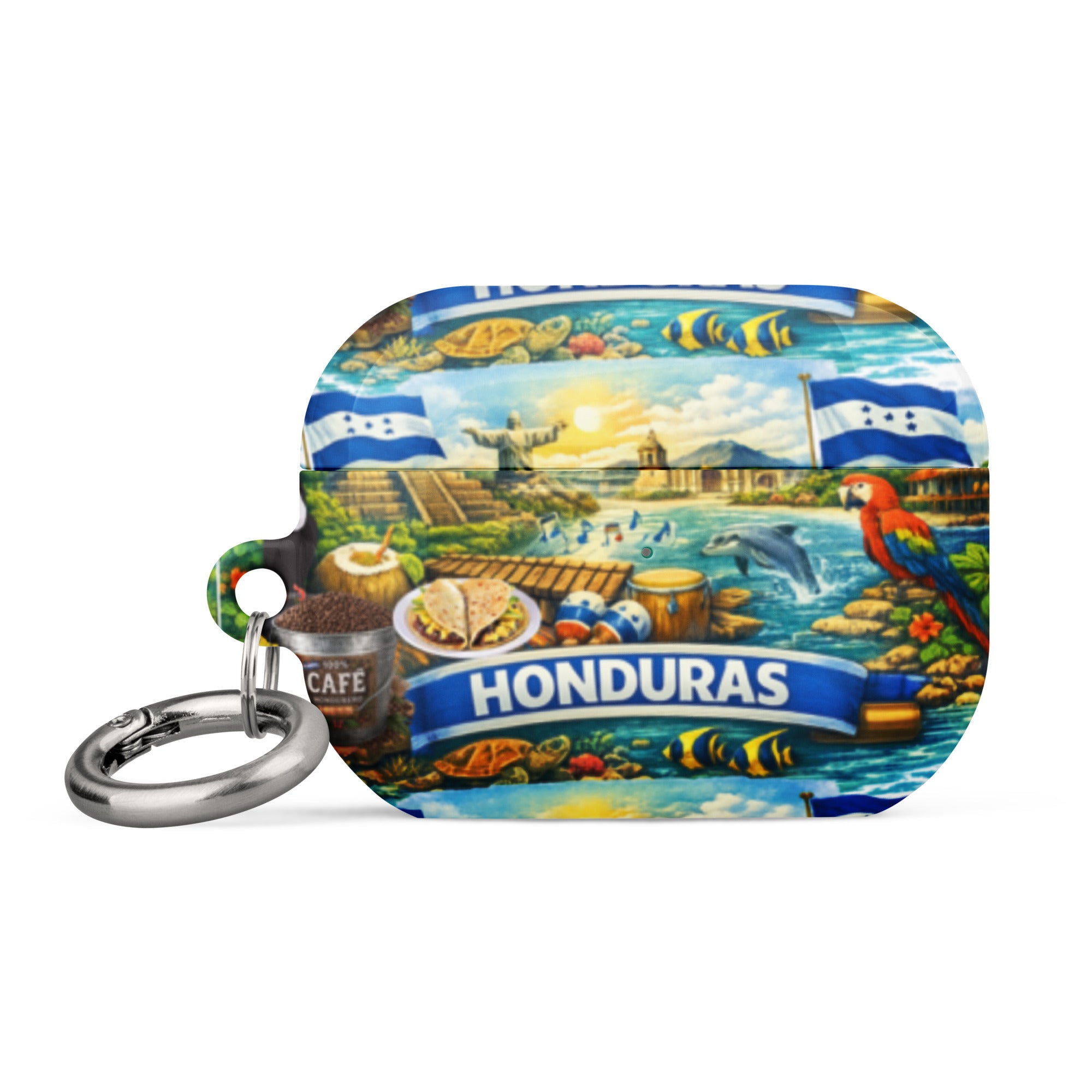 Funda para AirPods Honduras diseño cultural con anillo metálico