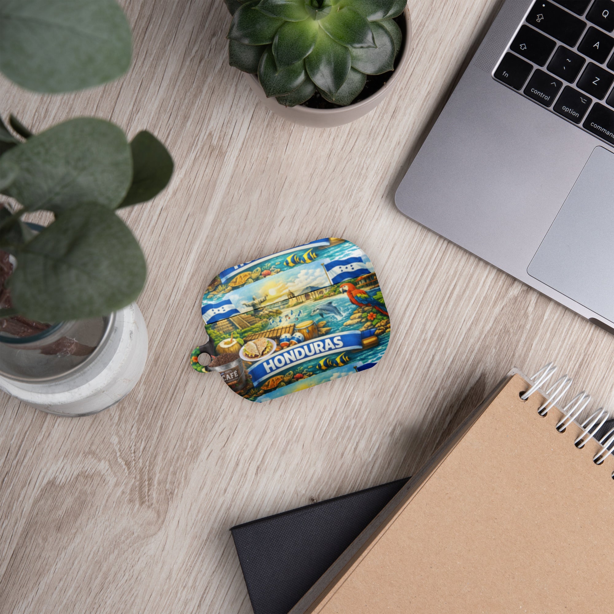 Funda para AirPods Honduras diseño cultural con anillo metálico