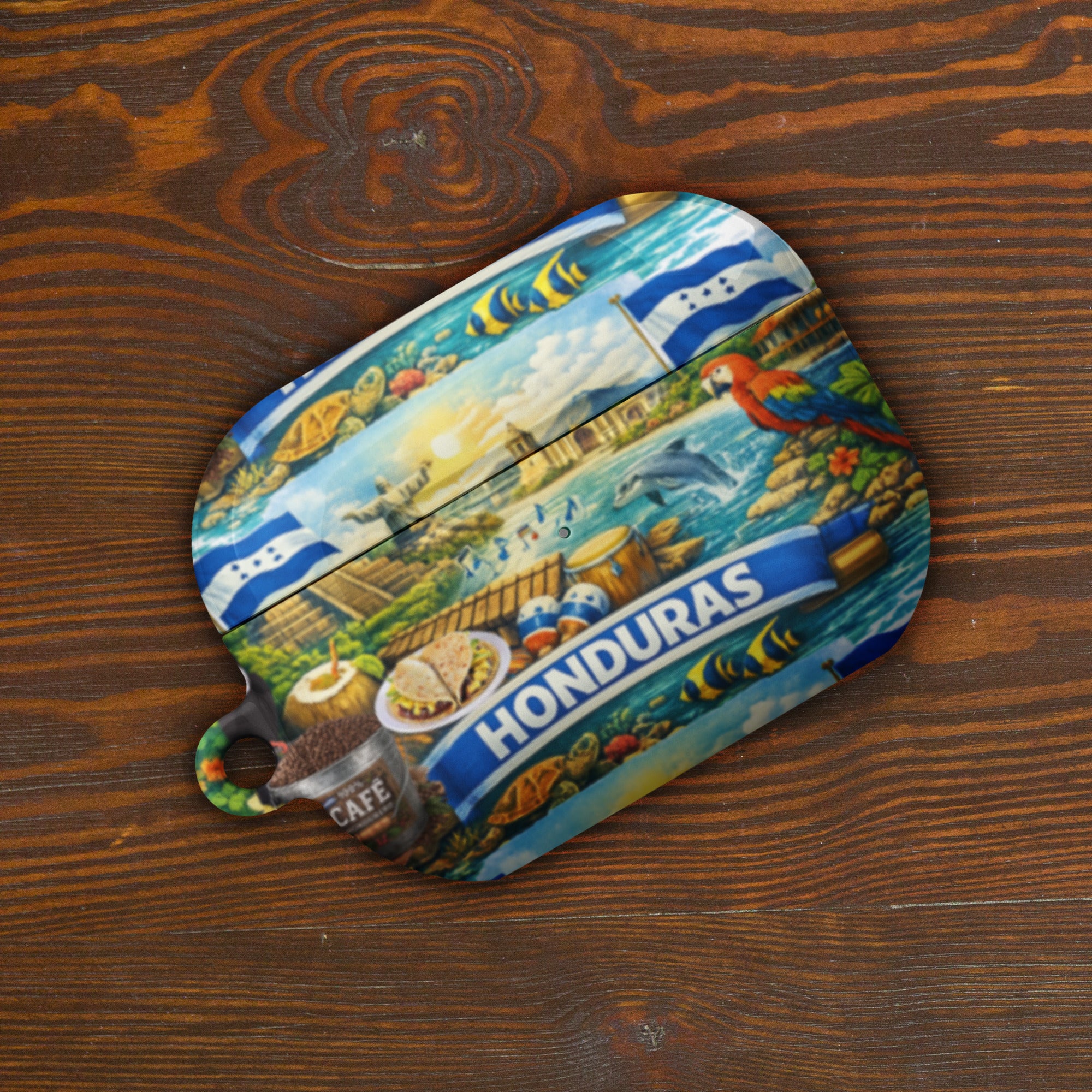 Funda para AirPods Honduras diseño cultural con anillo metálico