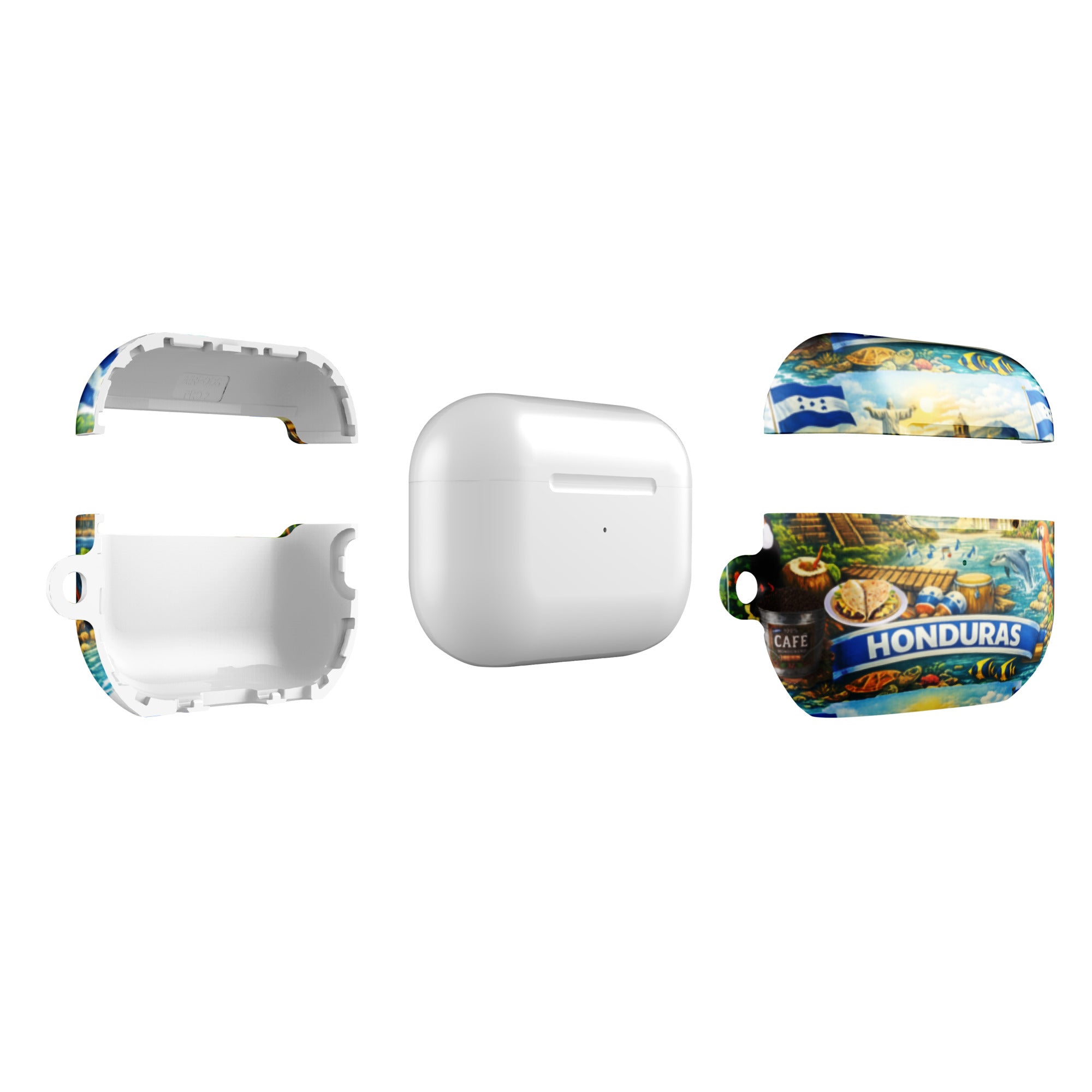Funda para AirPods Honduras diseño cultural con anillo metálico