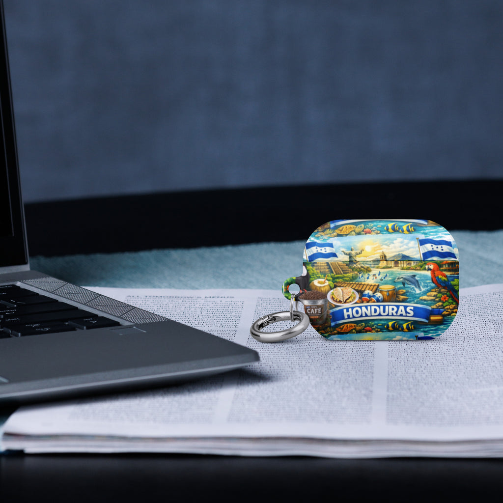 Funda para AirPods Honduras diseño cultural con anillo metálico