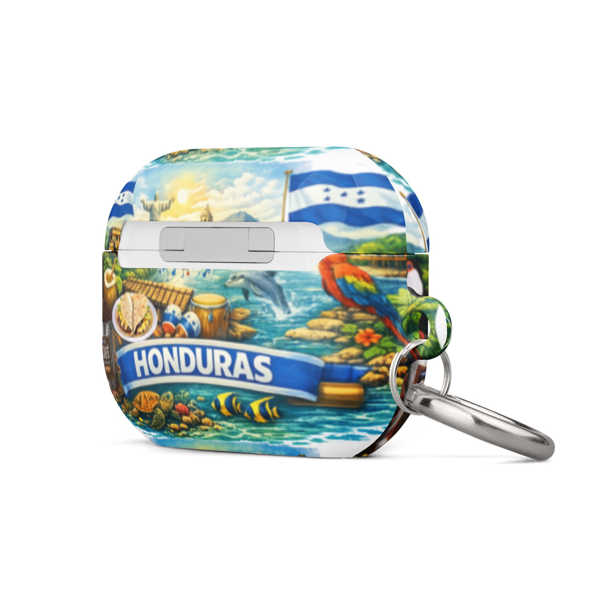Funda para AirPods Honduras diseño cultural con anillo metálico