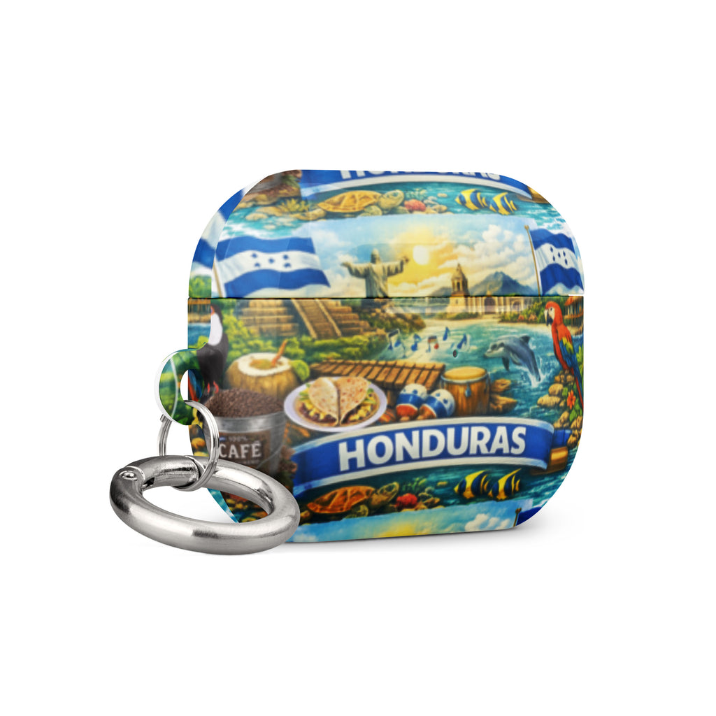 Funda para AirPods Honduras diseño cultural con anillo metálico