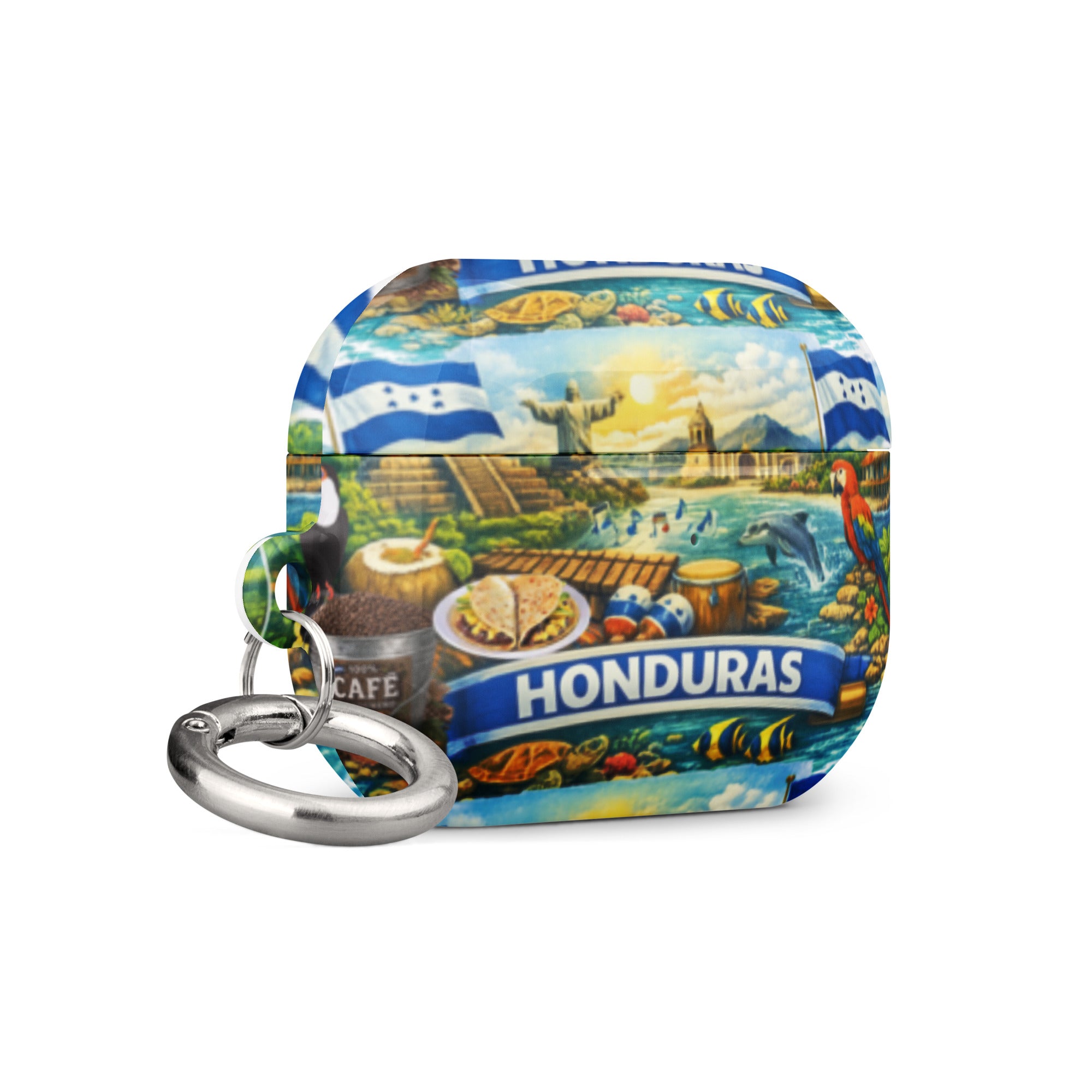 Funda para AirPods Honduras diseño cultural con anillo metálico
