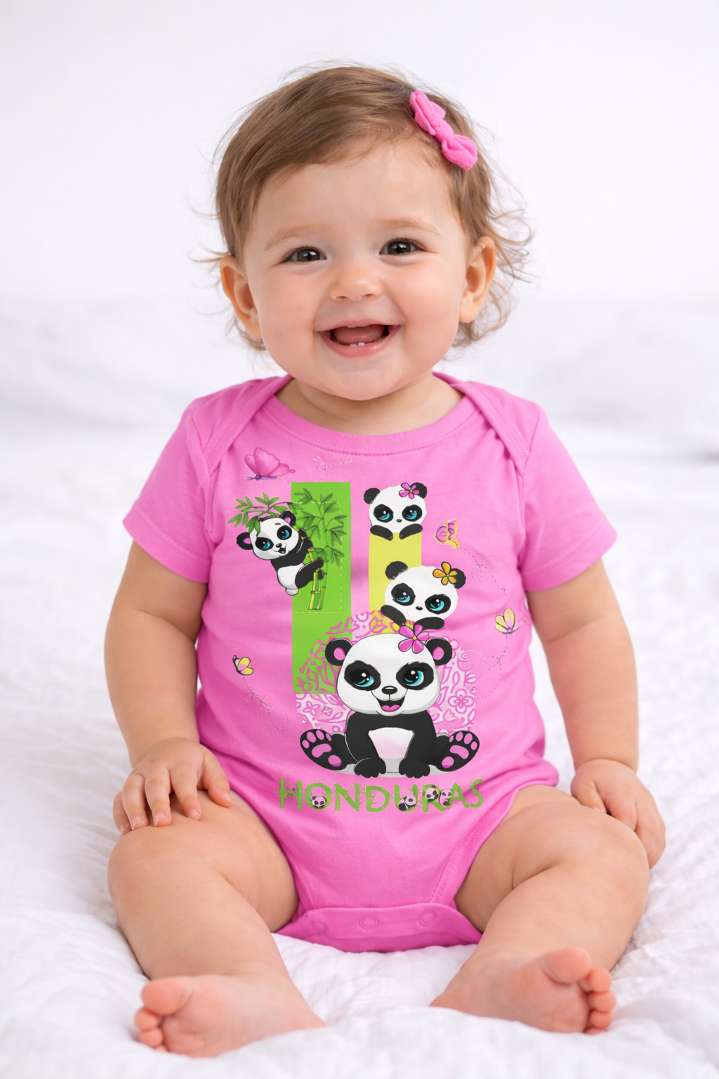 Bodysuit Bebé Panda Honduras –Mameluco Bebé Panda Colorido Algodón 100%