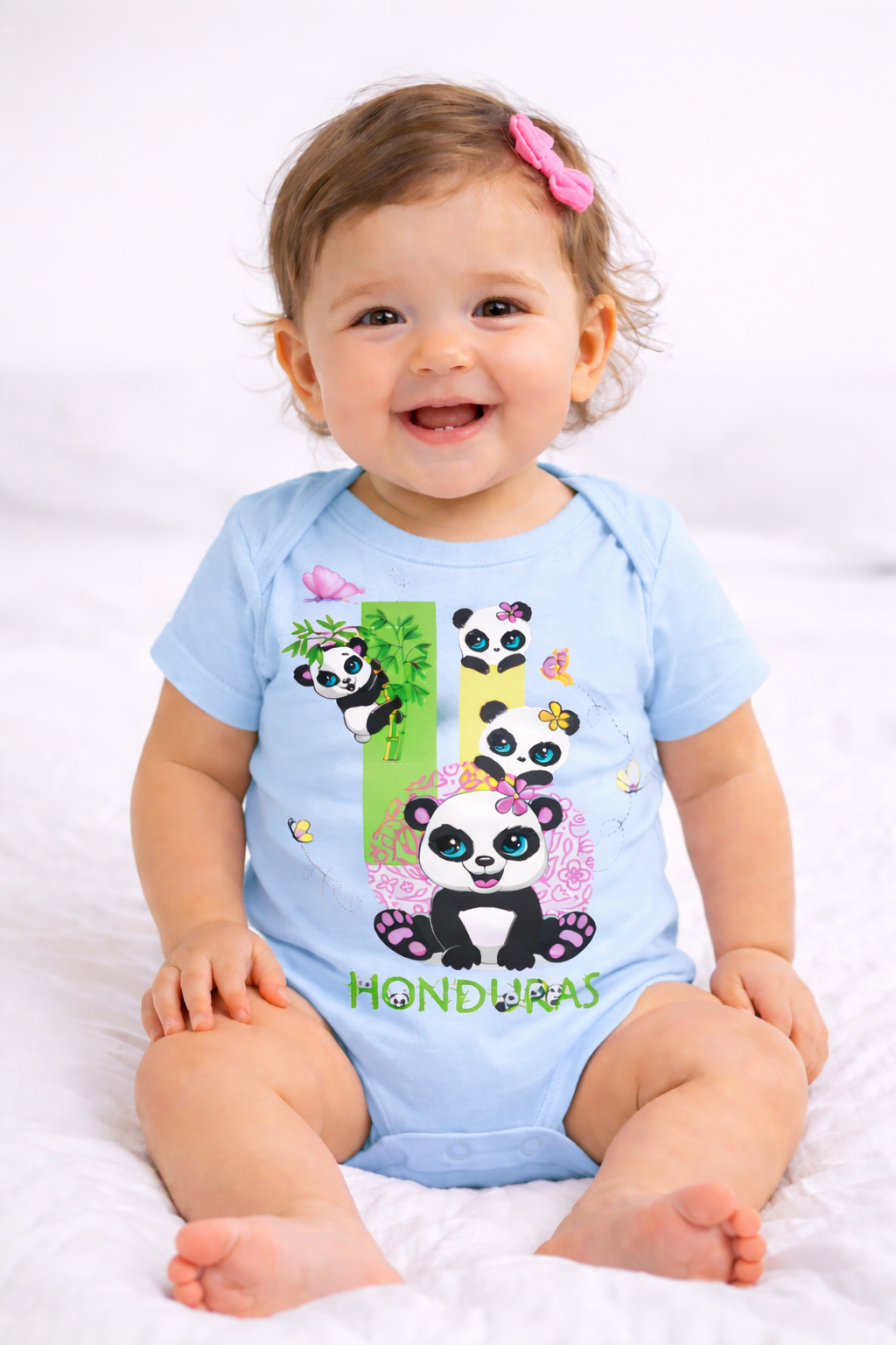 Bodysuit Bebé Panda Honduras –Mameluco Bebé Panda Colorido Algodón 100%