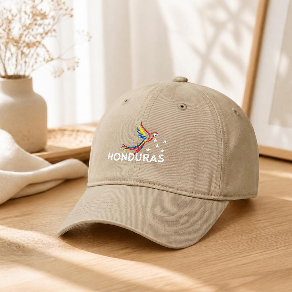 Gorra de Honduras Bordada Premium Guacamaya de Algodón Estilo Casual