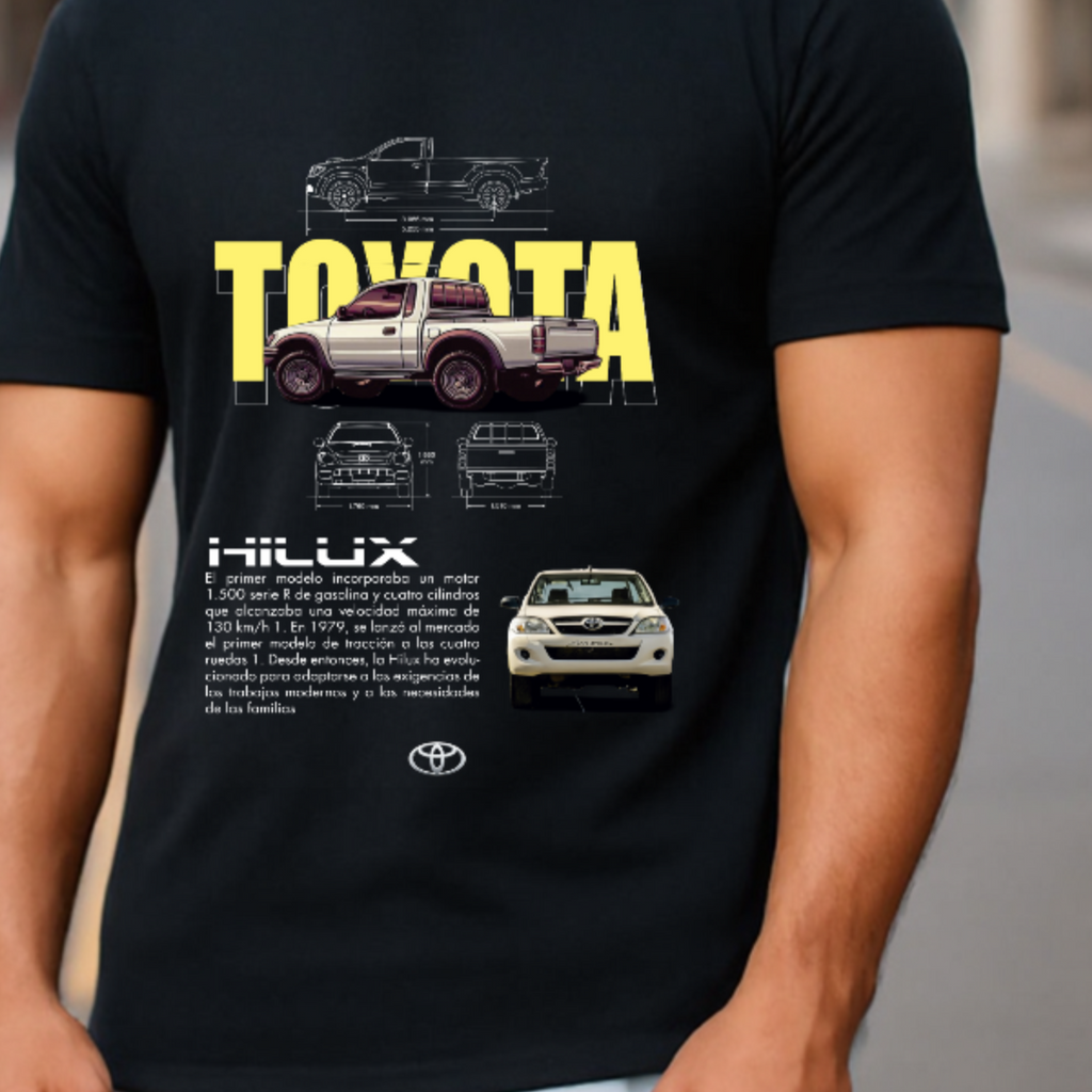Camiseta Hombre Toyota Hilux Diseño Técnico