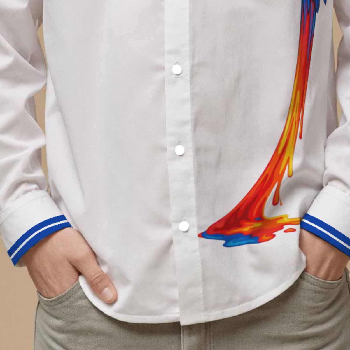 Camisa manga larga hombre Honduras con guacamayas tropicales estilo elegante casual