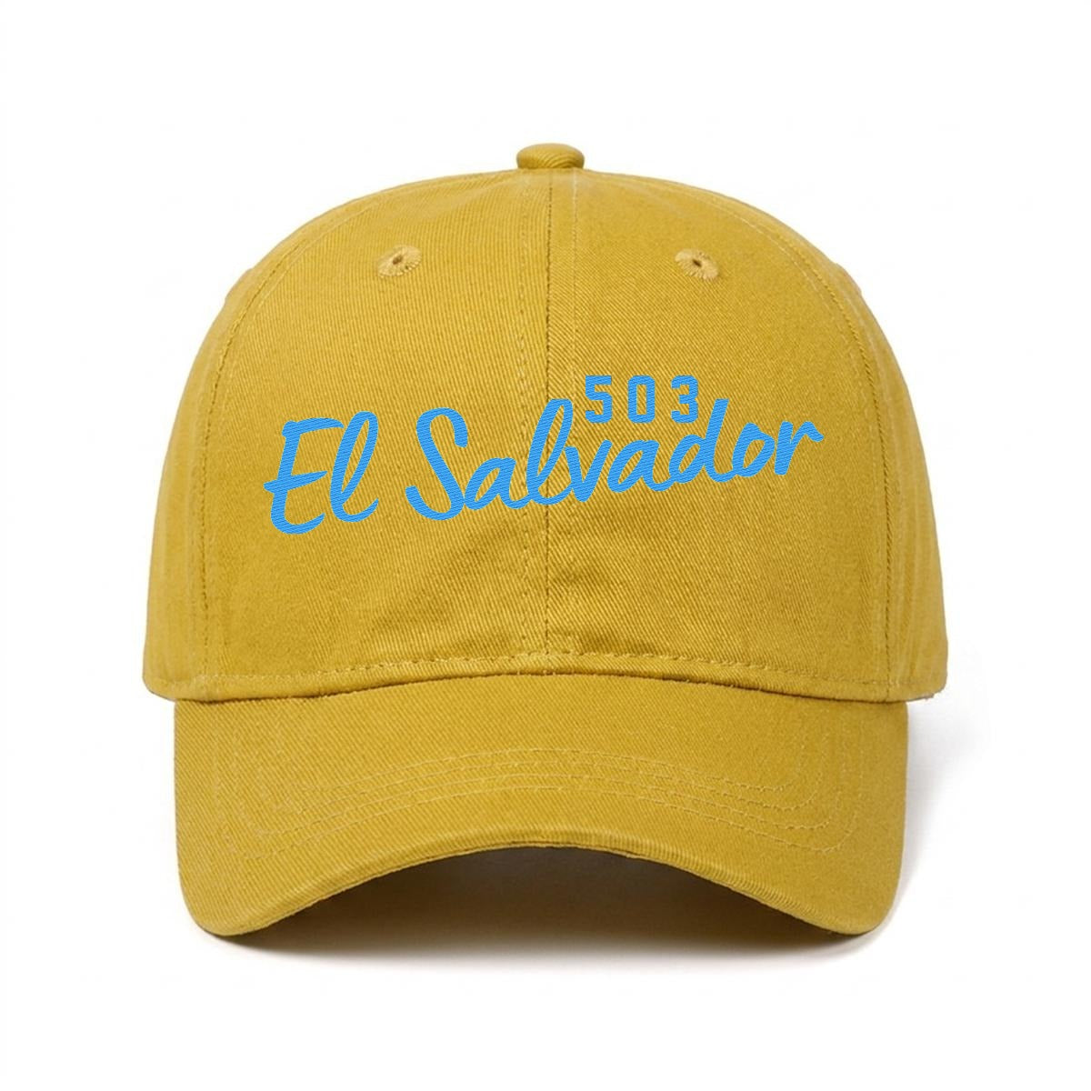 Gorra de El Salvador 503 Bordada Premium Estilo Casual Ajustable de Algodón