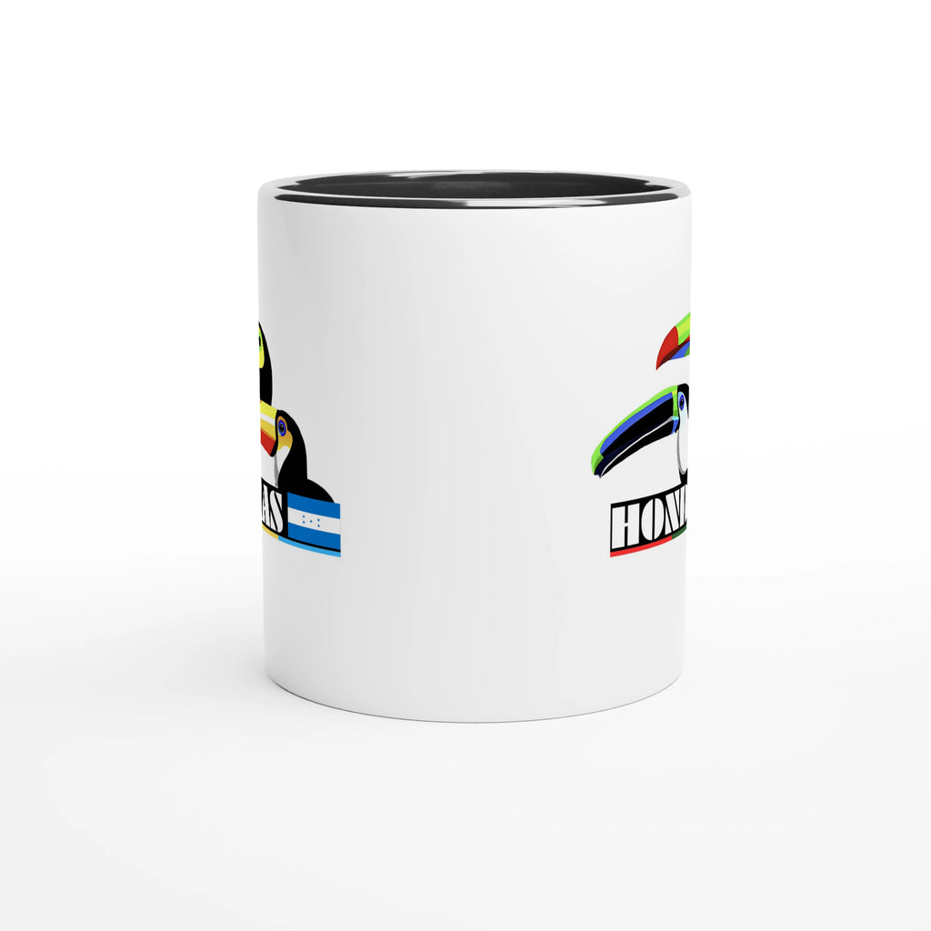 Taza de Cerámica 11 oz 'Honduras' Tucanes - Interior y Borde de Color