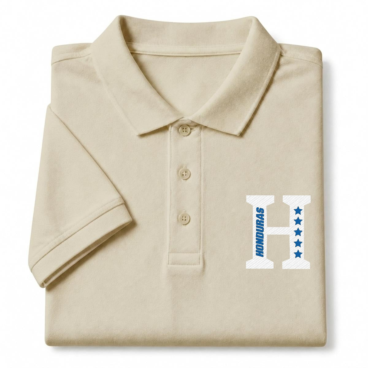 Camisa Tipo Polo de Honduras Bordado H de Cinco Estrellas
