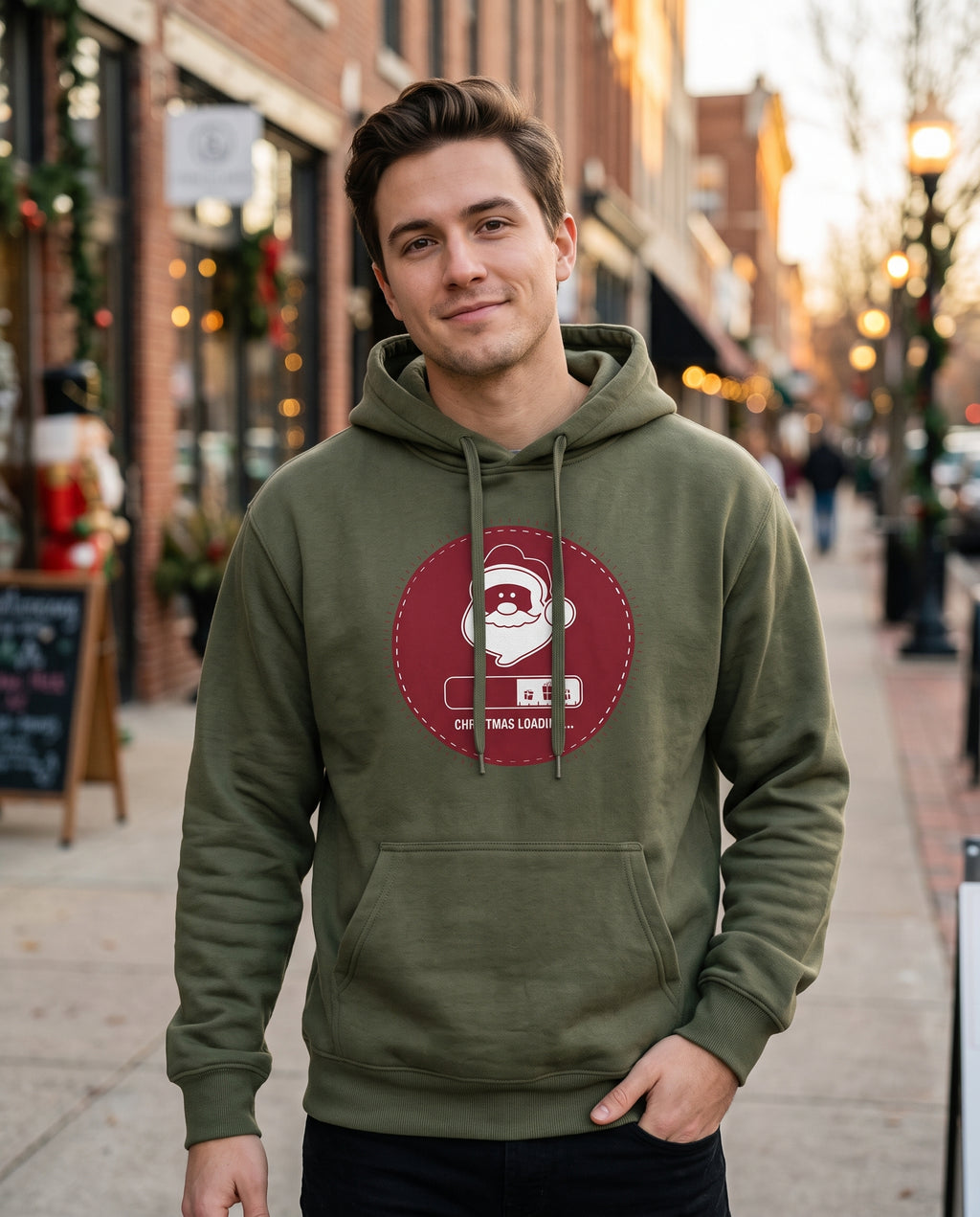 Sudadera Navideña Hoodie 'Christmas Loading' Santa Claus Warm Flex