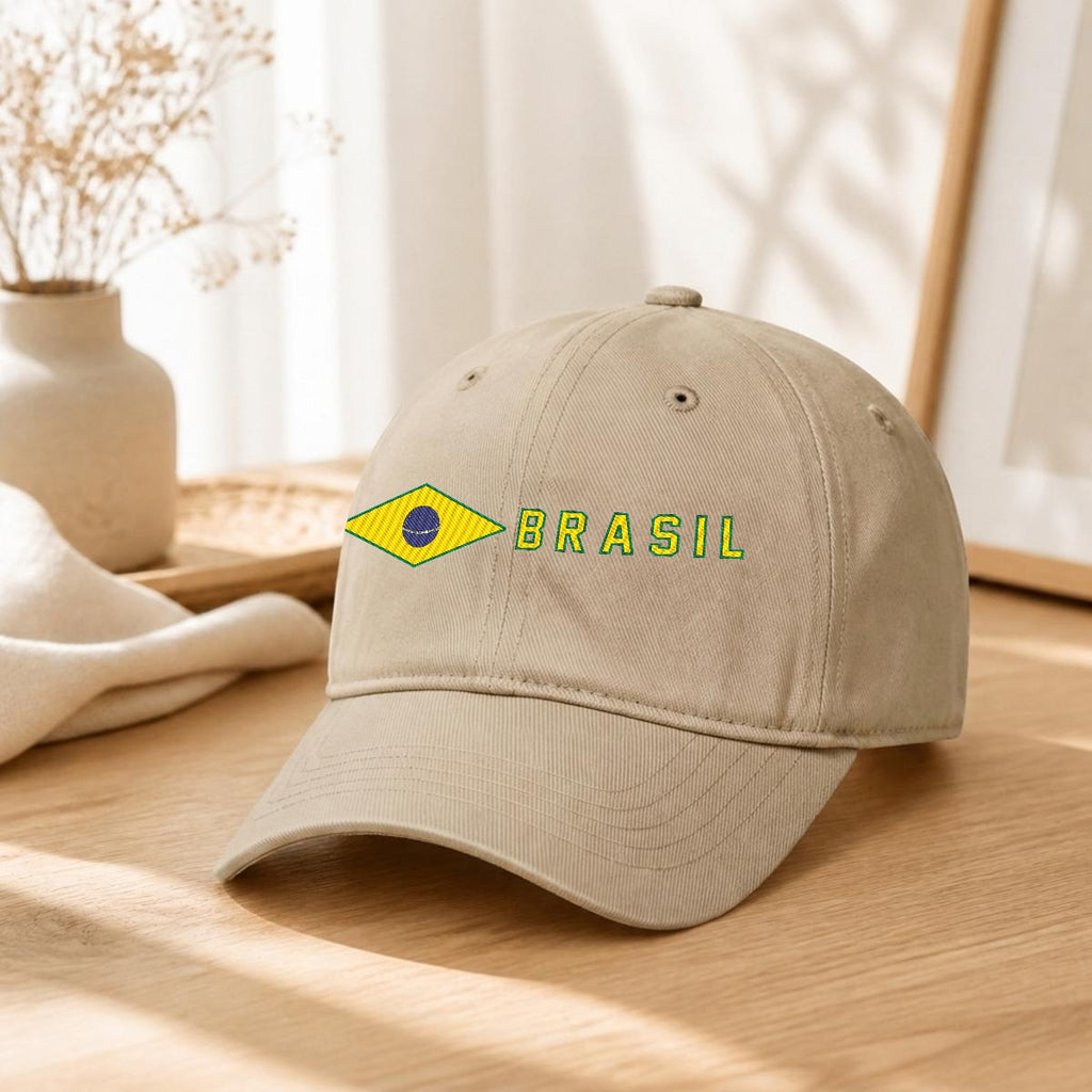 Gorra de Brasil Bordada Premium Estilo Casual Ajustable de Algodón