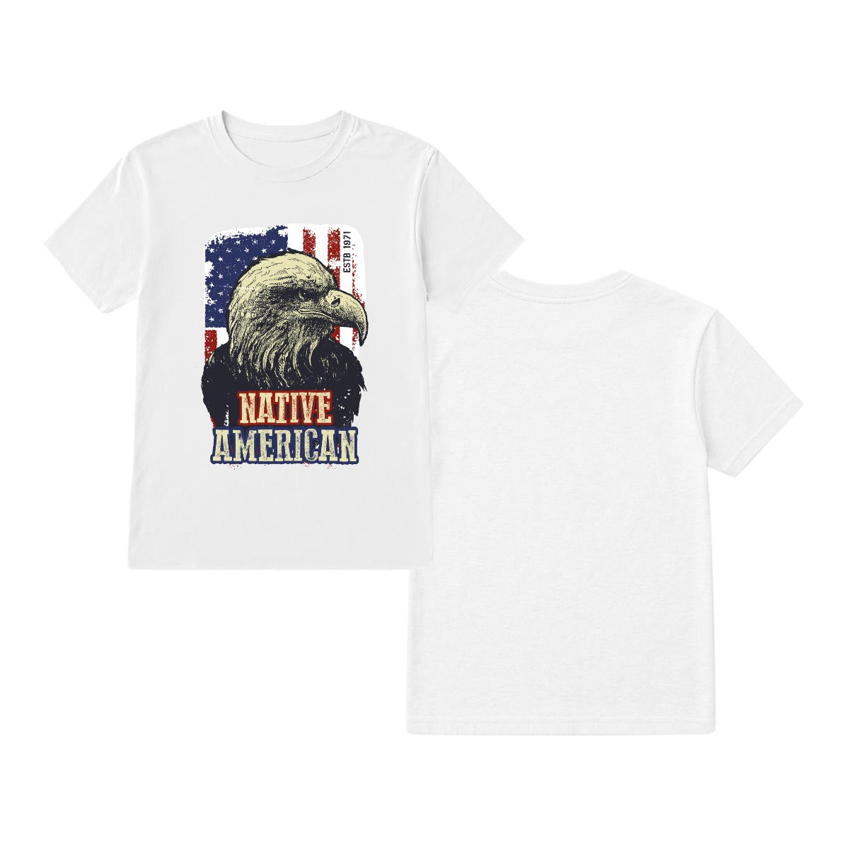 Camiseta Native American Águila Diseño Patriótico USA Estilo Vintage Unisex