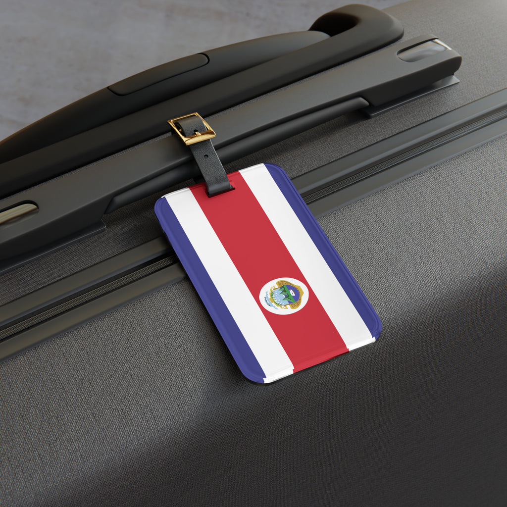 Etiqueta de equipaje Costa Rica correa de cuero