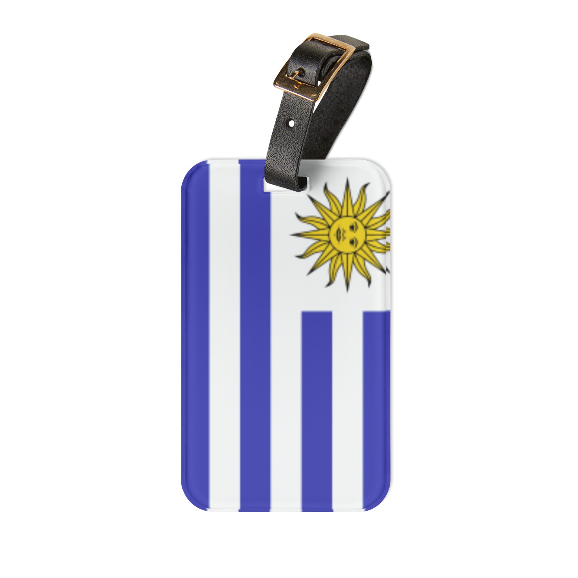 Etiqueta de equipaje Uruguay correa de cuero