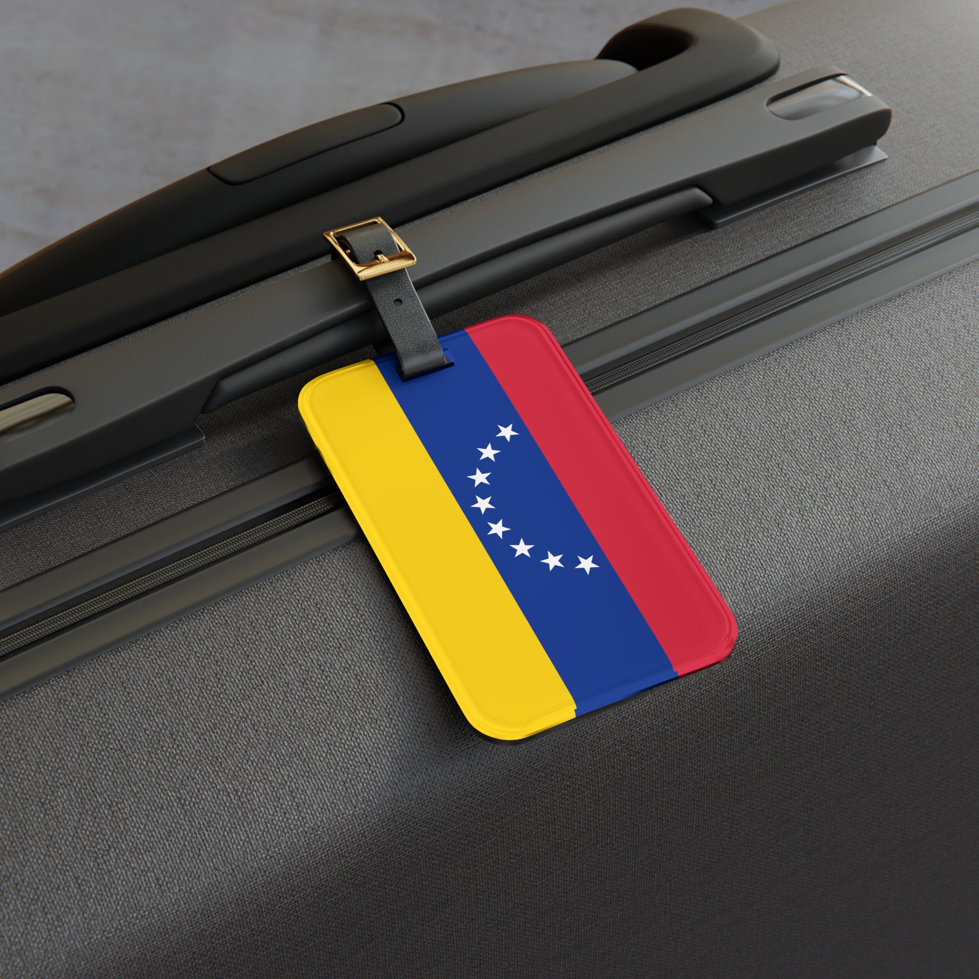 Etiqueta de equipaje Venezuela correa de cuero