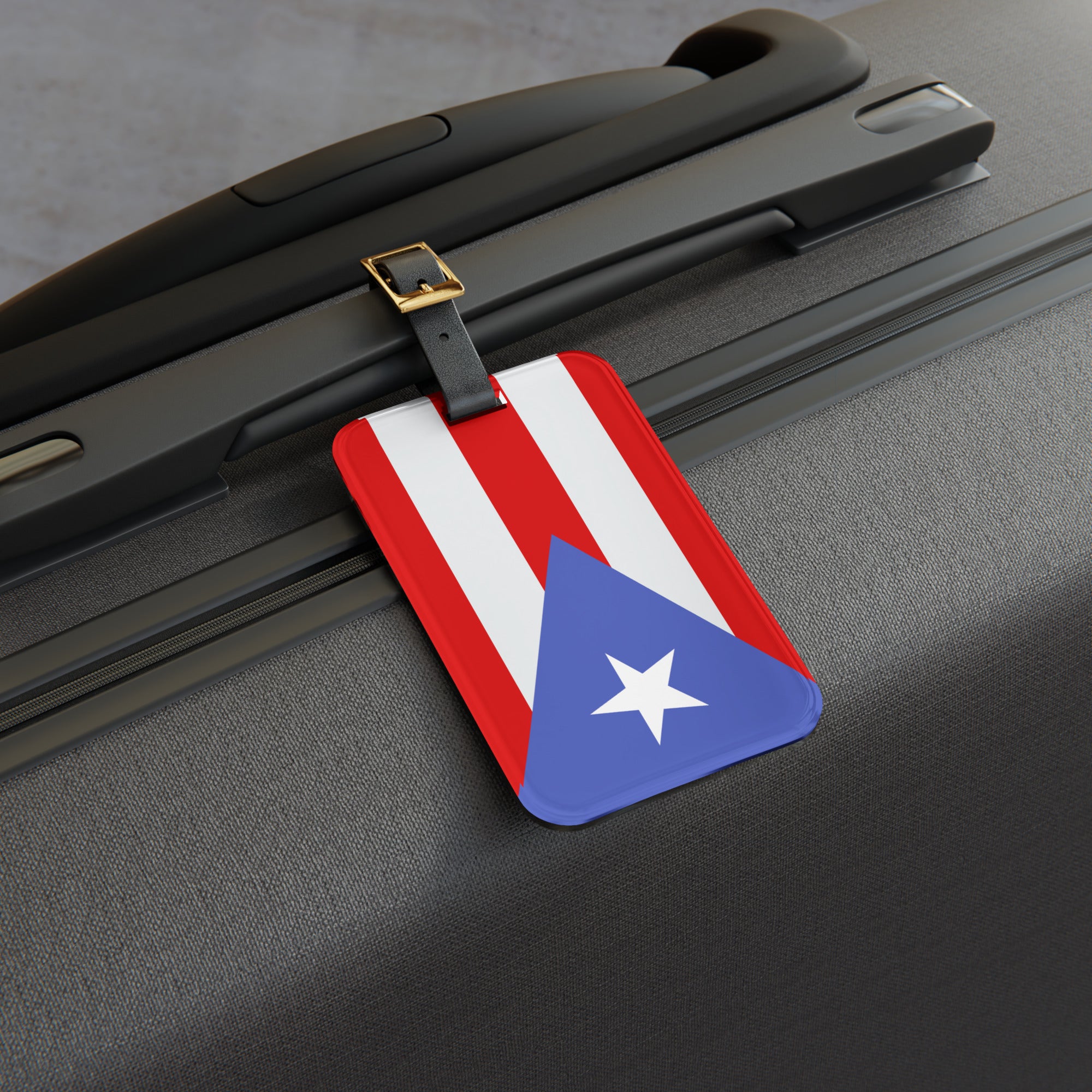 Etiqueta de equipaje Puerto Rico correa de cuero