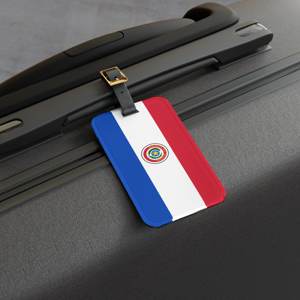 Etiqueta de equipaje Paraguay correa de cuero