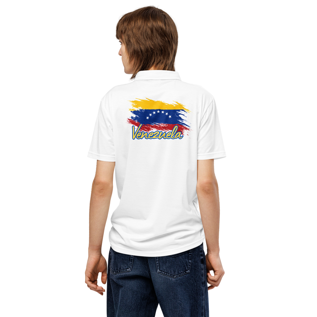 Polo Venezuela Escudo V Frontal y Bandera Espalda