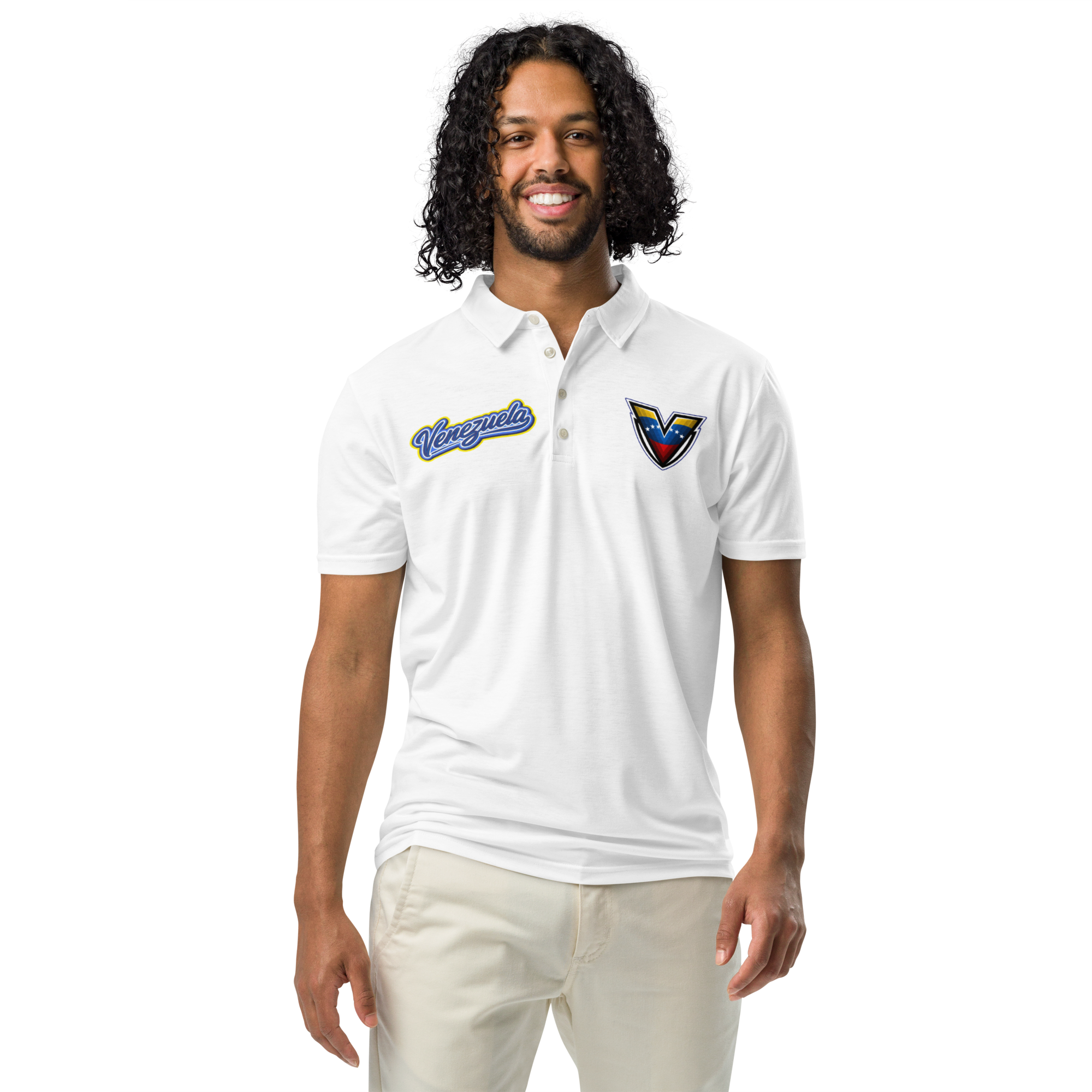 Polo Venezuela Escudo V Frontal y Bandera Espalda