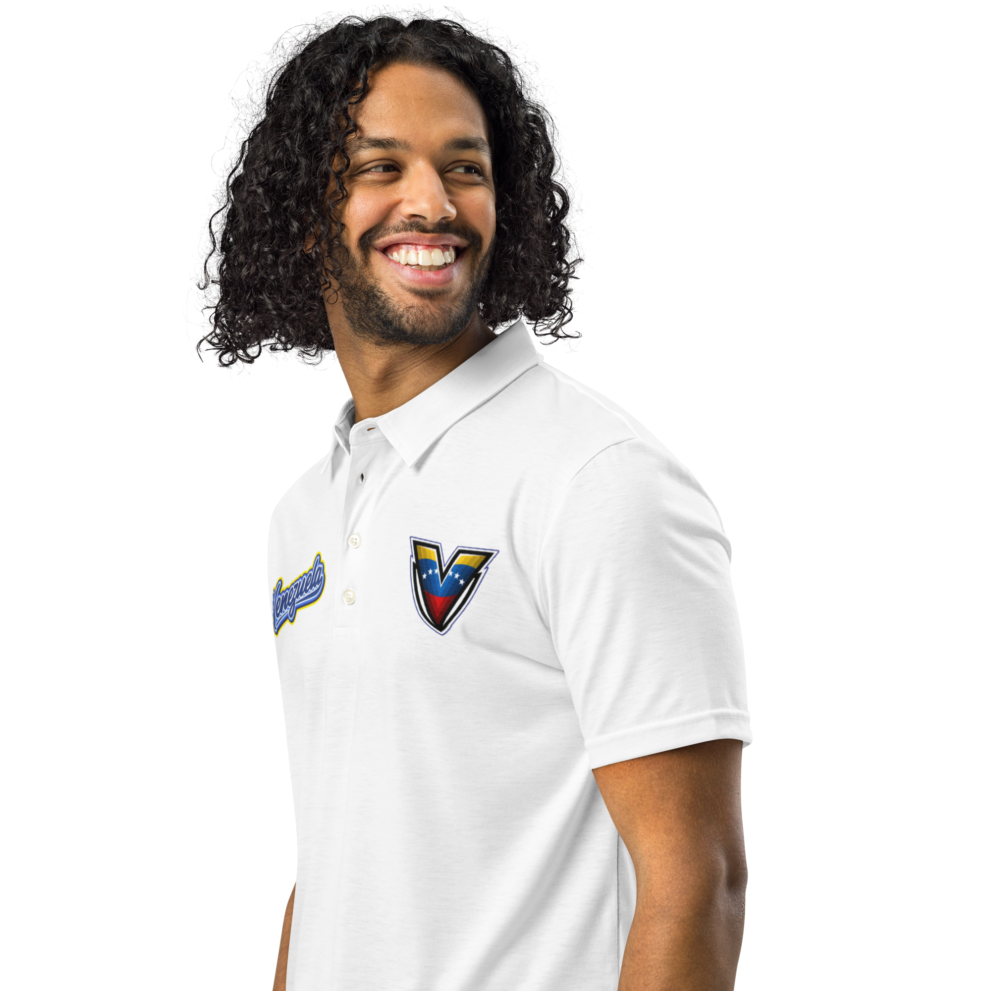 Polo Venezuela Escudo V Frontal y Bandera Espalda