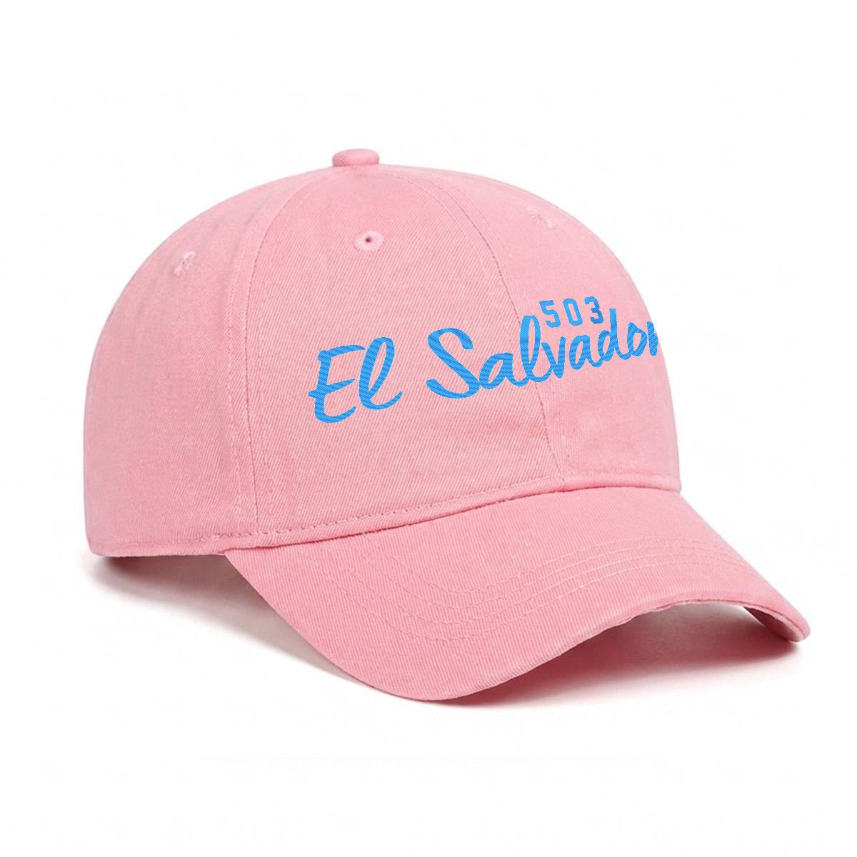 Gorra de El Salvador 503 Bordada Premium Estilo Casual Ajustable de Algodón