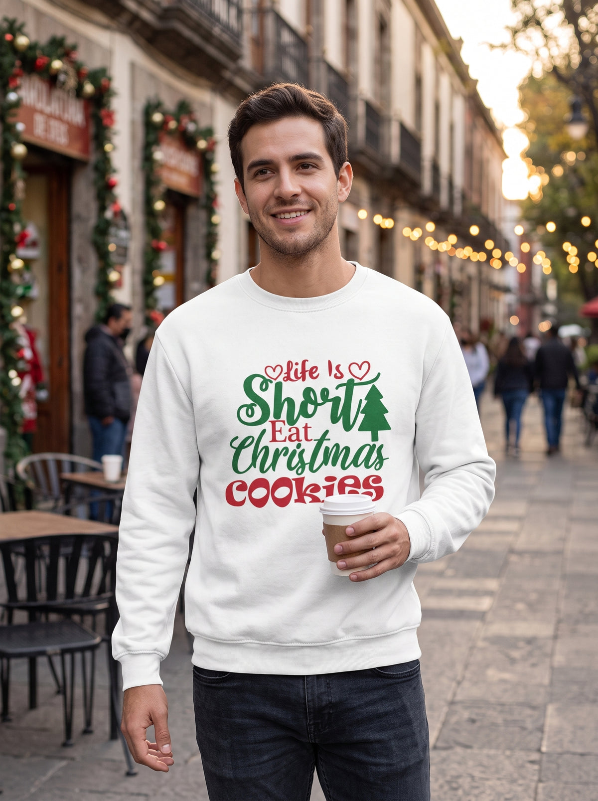 Sudadera Navideña Life Is Short Eat Christmas Cookies
