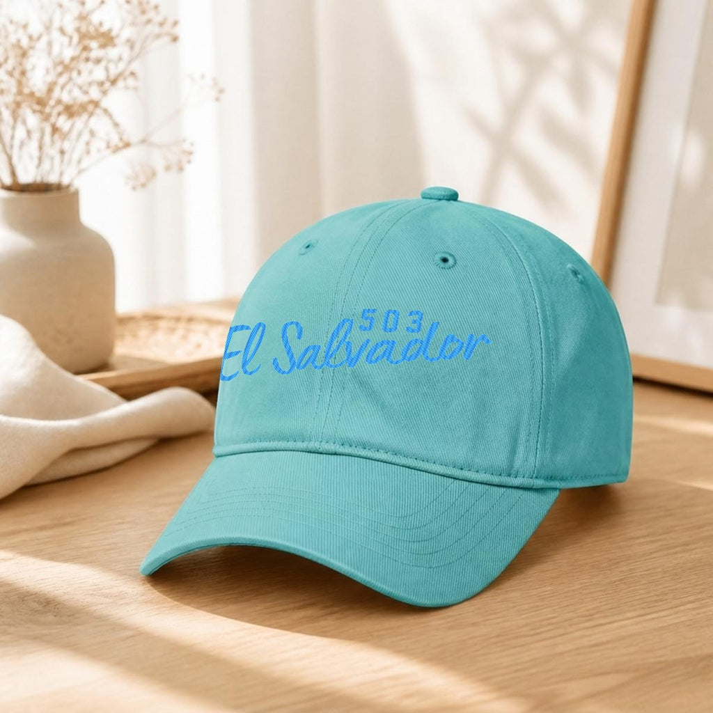 Gorra de El Salvador 503 Bordada Premium Estilo Casual Ajustable de Algodón