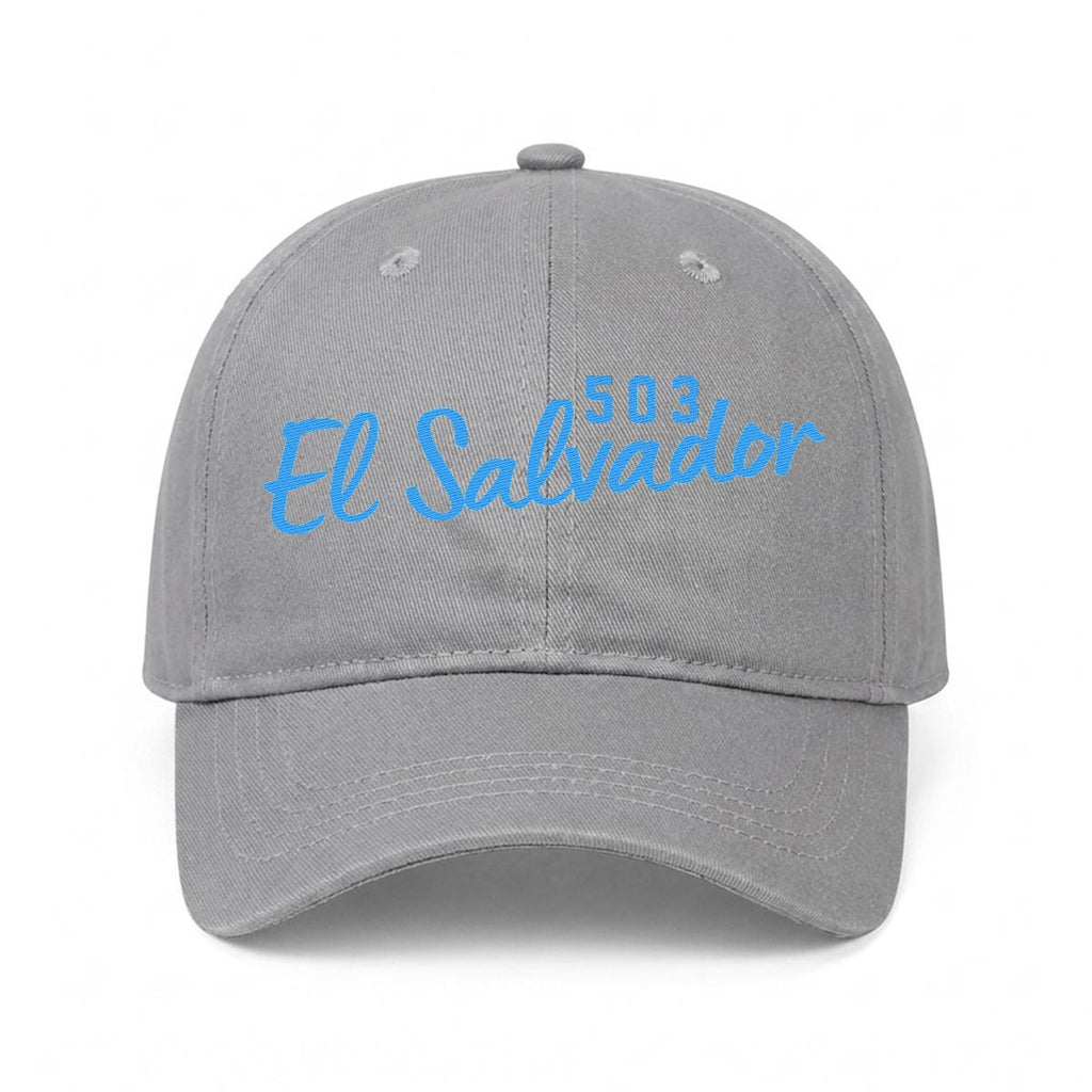 Gorra de El Salvador 503 Bordada Premium Estilo Casual Ajustable de Algodón