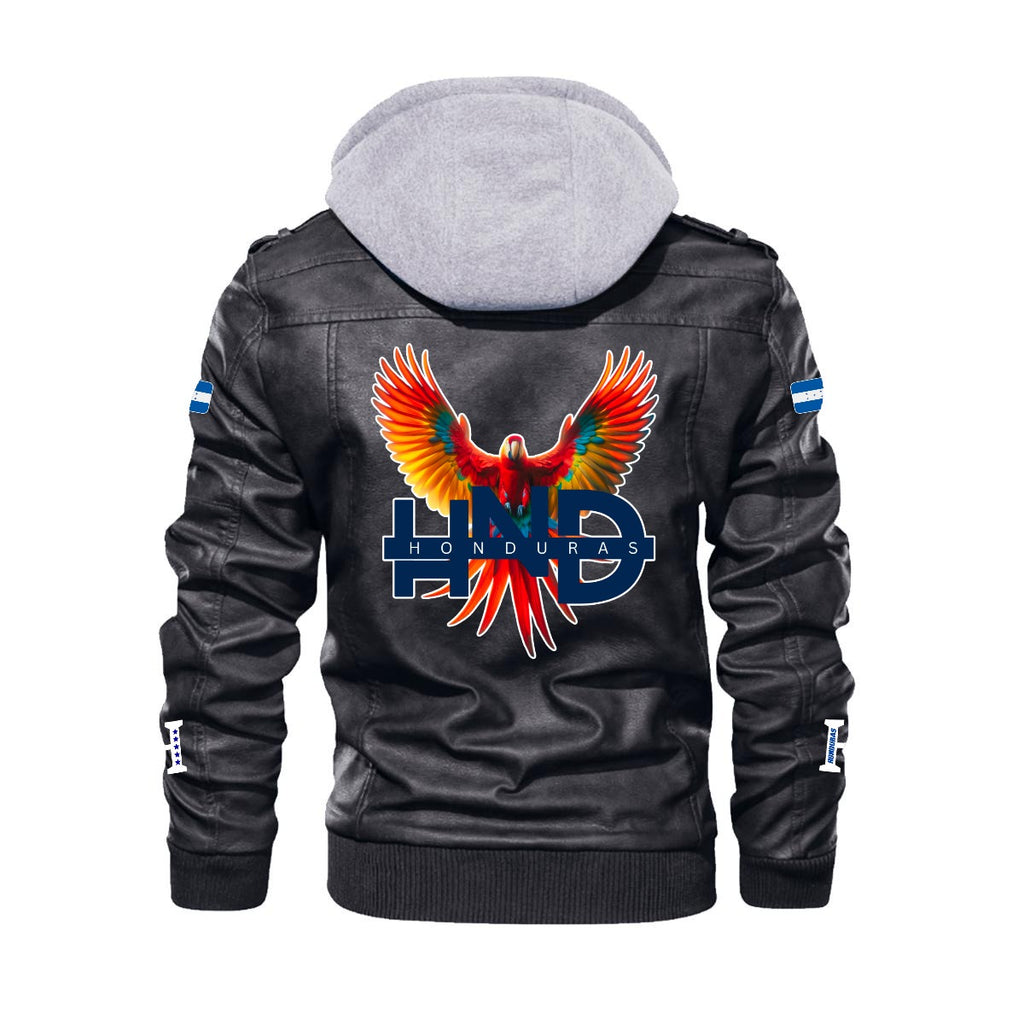 Chaqueta Tipo Cuero Honduras con Capucha Removible – Estilo Casual y Deportivo