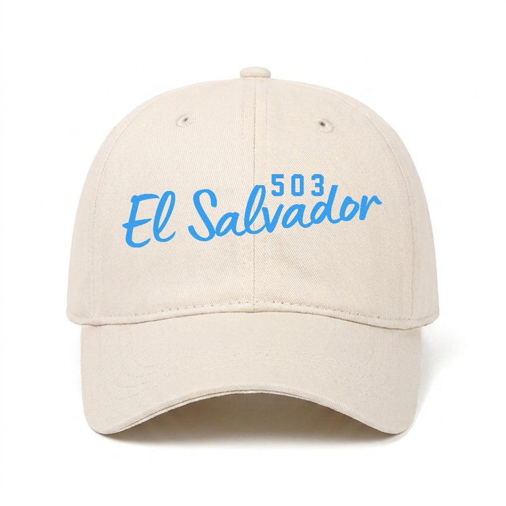 Gorra de El Salvador 503 Bordada Premium Estilo Casual Ajustable de Algodón