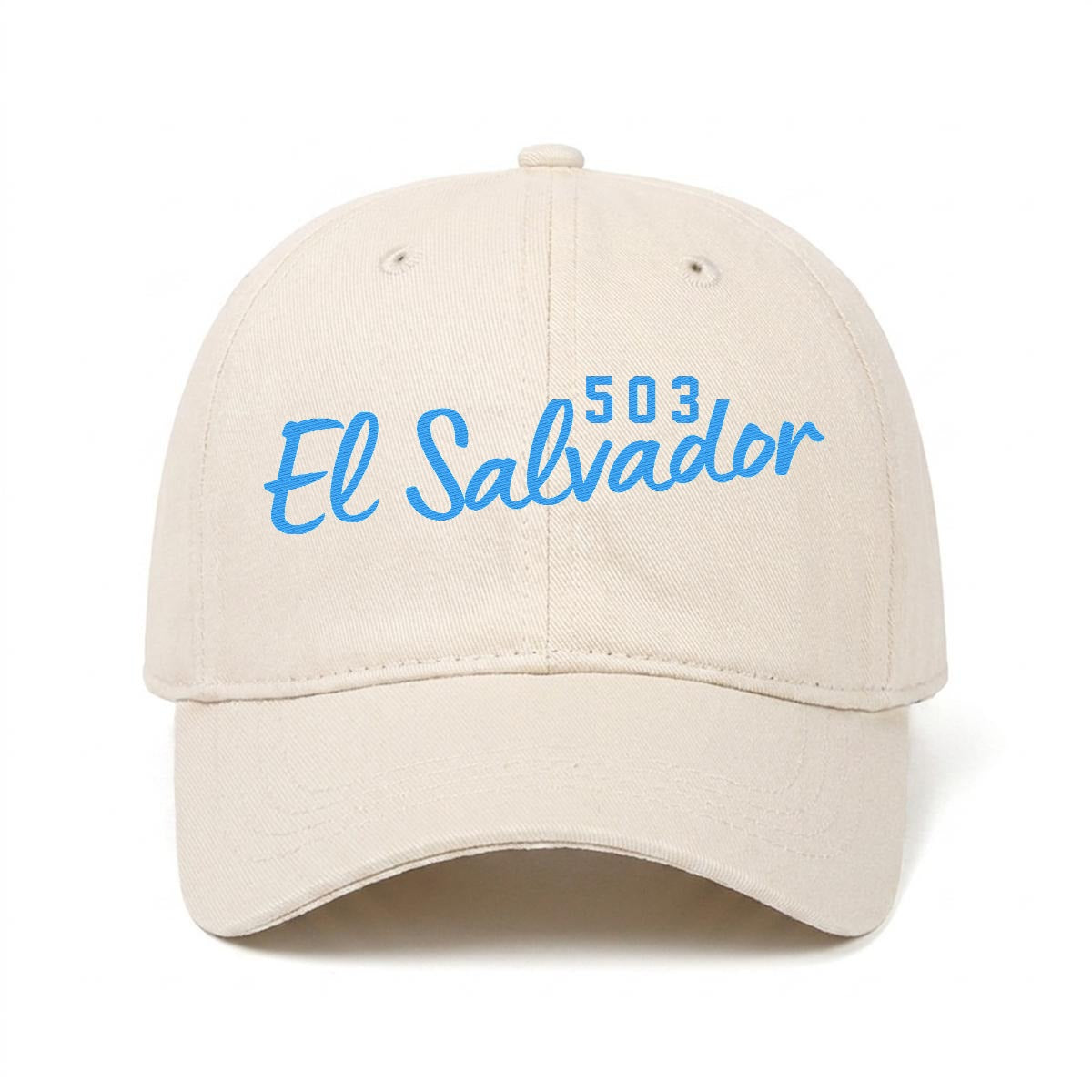 Gorra de El Salvador 503 Bordada Premium Estilo Casual Ajustable de Algodón