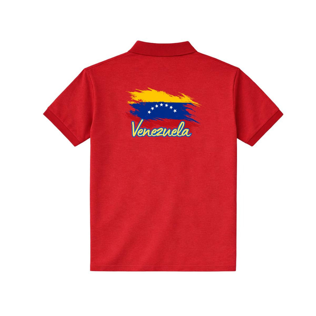 Polo Venezuela Escudo V Frontal y Bandera Espalda
