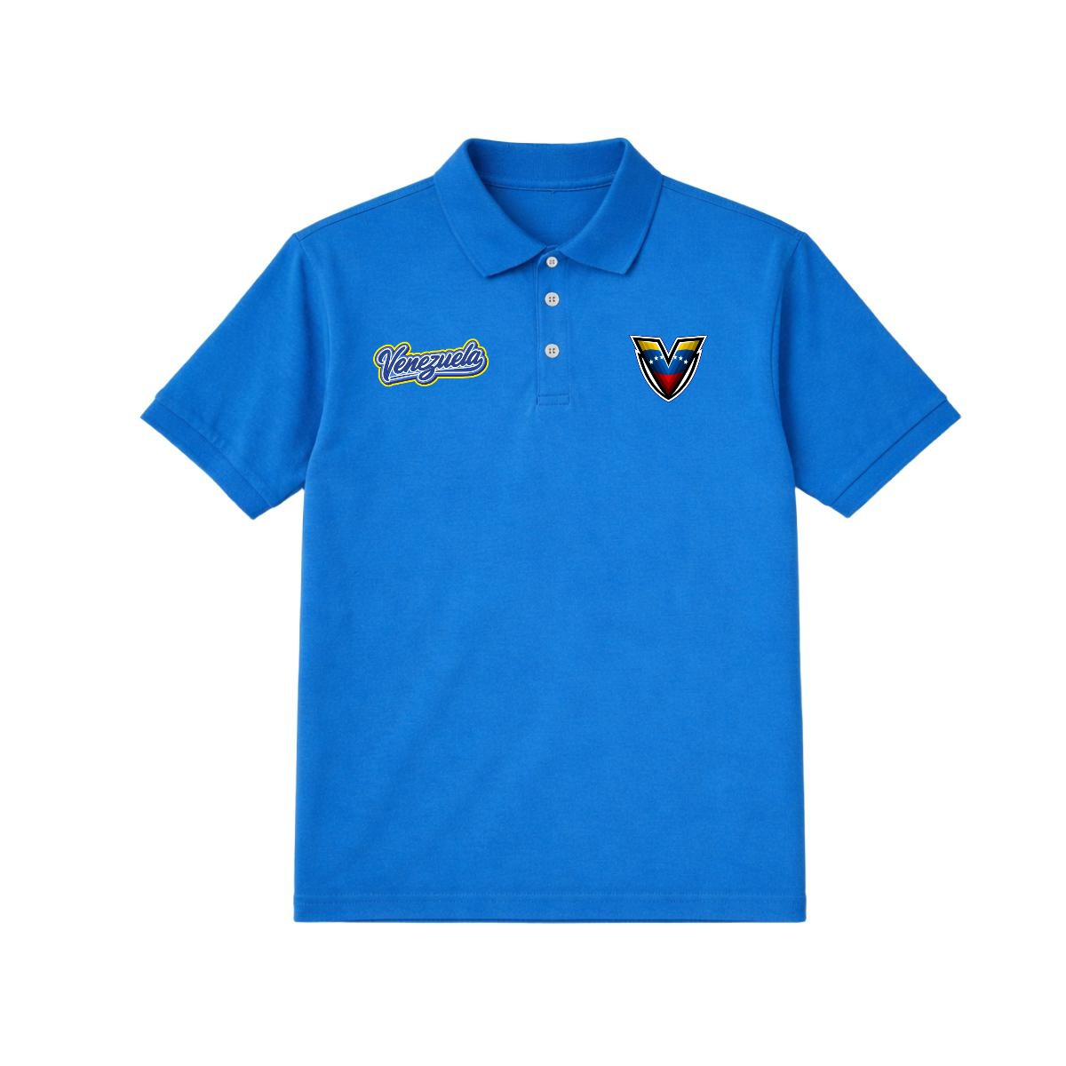 Polo Venezuela Escudo V Frontal y Bandera Espalda