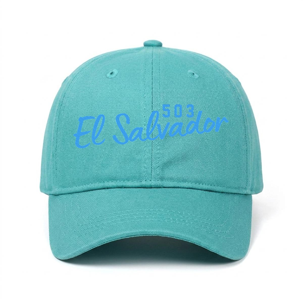 Gorra de El Salvador 503 Bordada Premium Estilo Casual Ajustable de Algodón