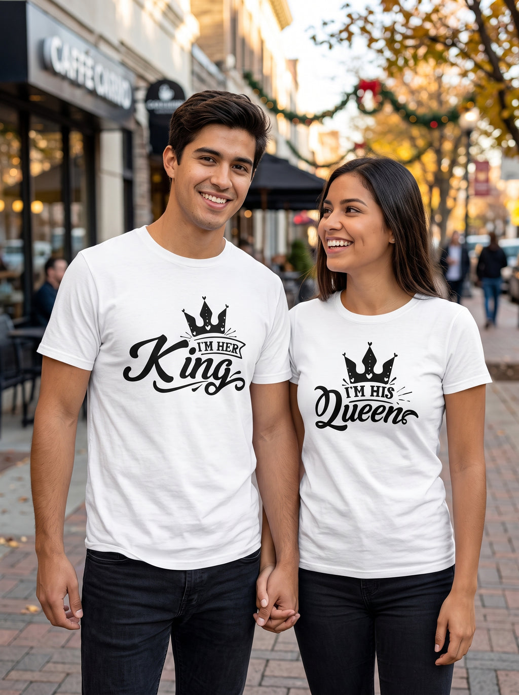 Camiseta para Parejas 'I'm Her King' con Corona