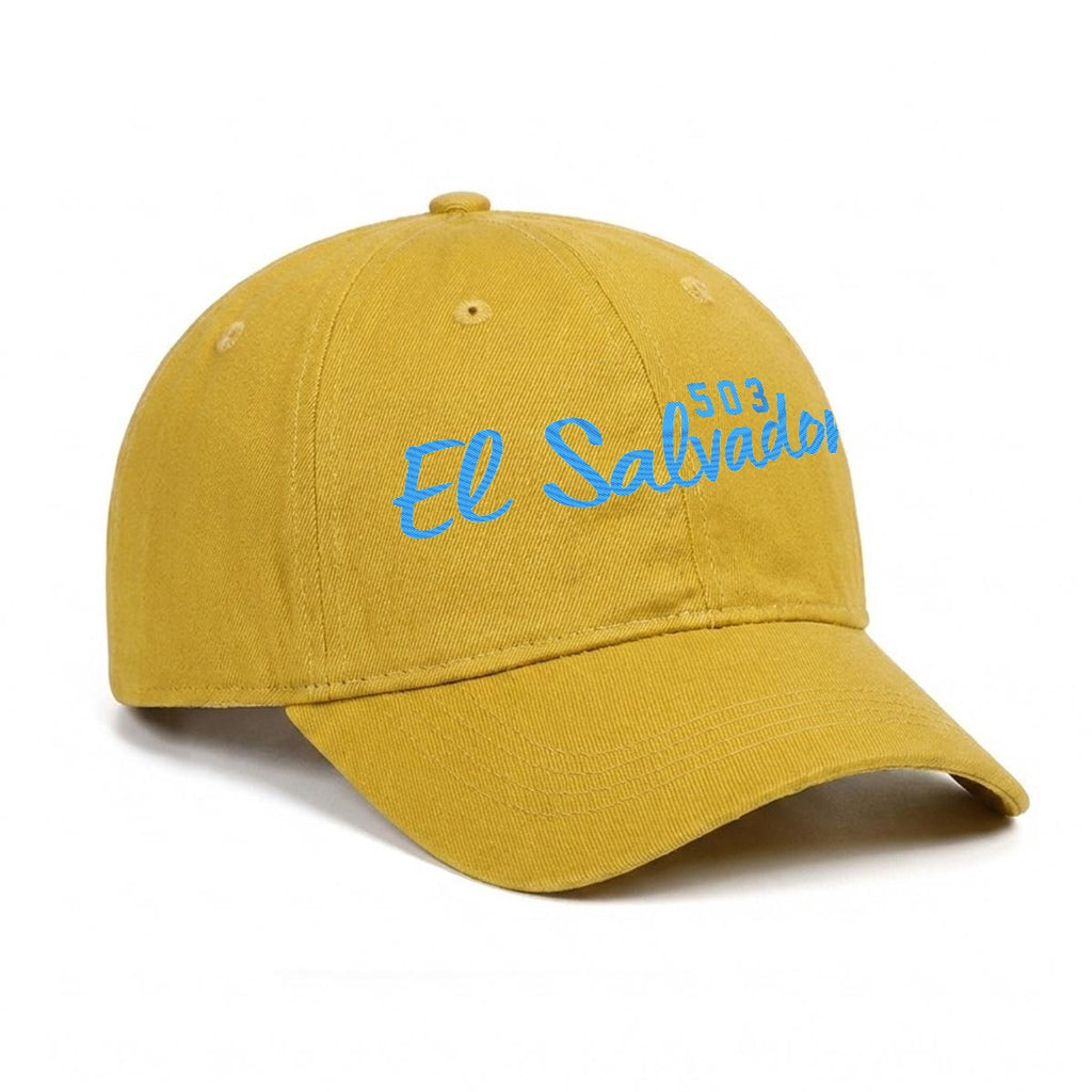 Gorra de El Salvador 503 Bordada Premium Estilo Casual Ajustable de Algodón