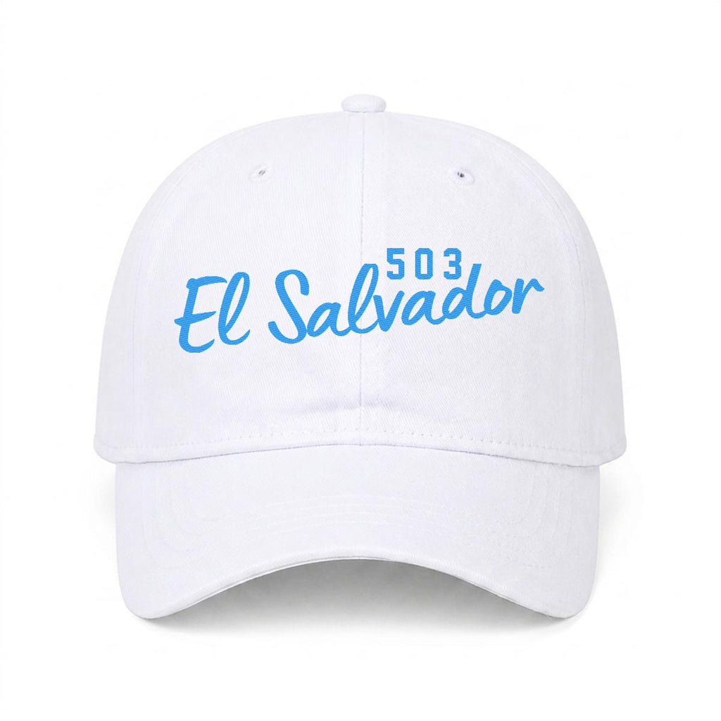 Gorra de El Salvador 503 Bordada Premium Estilo Casual Ajustable de Algodón