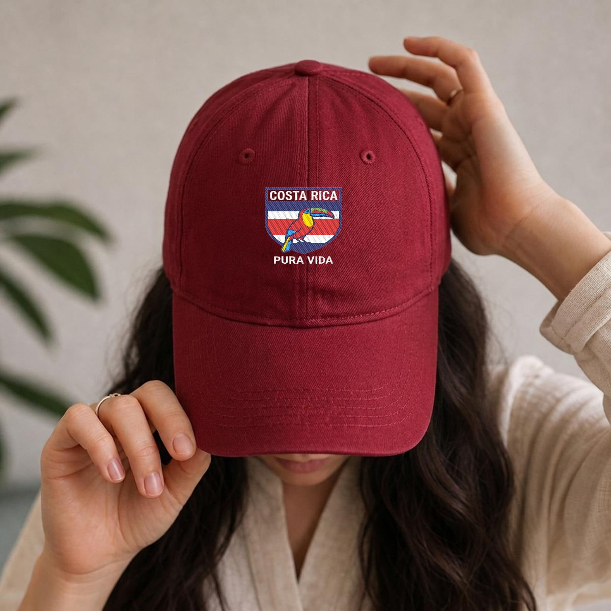 Gorra de Costa Rica Bordada Premium Pura Vida de Algodón Estilo Casual
