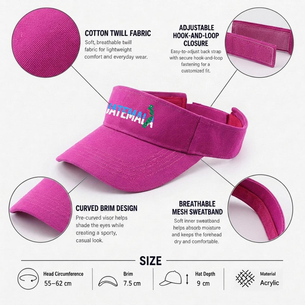 Visera Deportiva de Guatemala Bordada Premium Estilo Ajustable para Sol